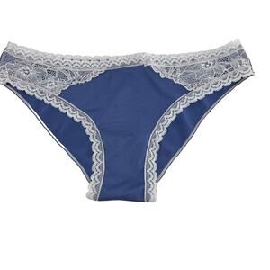 Miss Vickie's Intimates Indigo White Lace Trim Panty Womens Size Small 5/$25